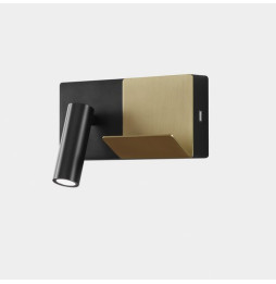 LedsC4 - Aplique ELAMP MINI LED 2W 2700K negro oro mate