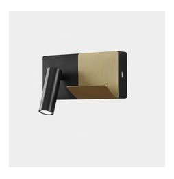 LedsC4 - Aplique ELAMP MINI LED 2W 2700K negro oro mate