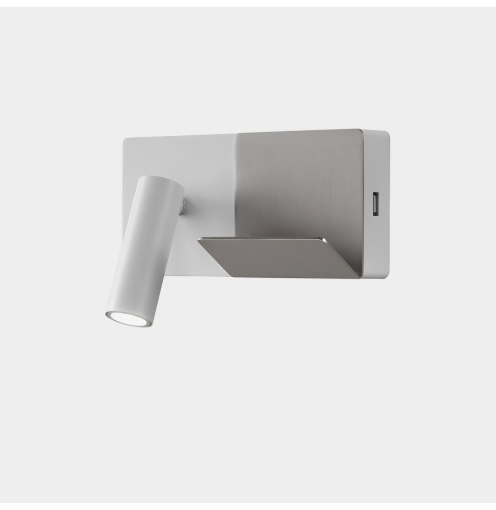 LedsC4 - Aplique ELAMP MINI LED 2W 2700K blanco níquel satinado LedsC4 - Aplique ELAMP MINI LED 2W 2700K blanco níquel satinado