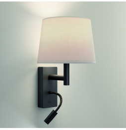 LedsC4 - Aplique METRICA + flexo E27 60W negro metalizado