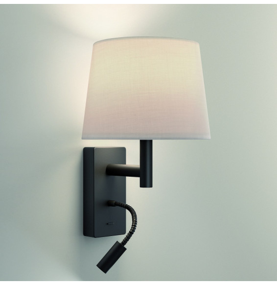 LedsC4 - Aplique METRICA + flexo E27 60W negro metalizado