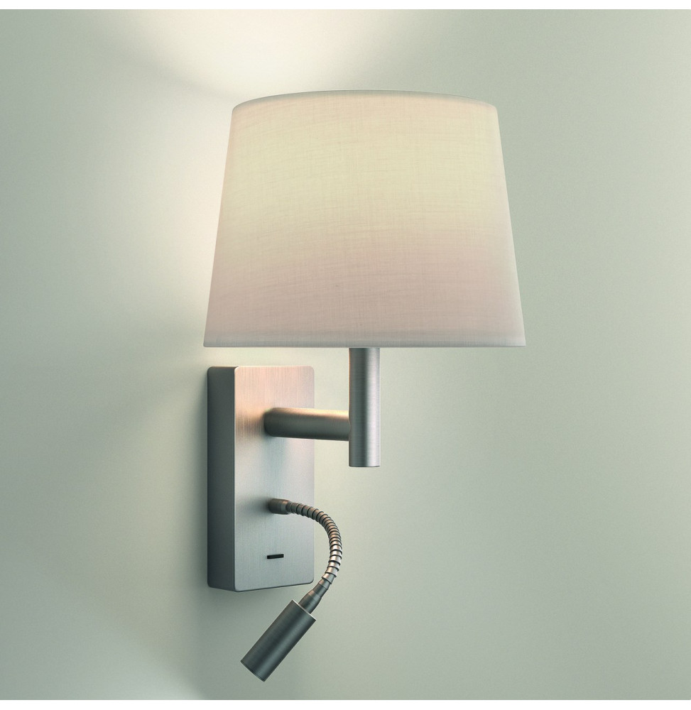 LedsC4 - Aplique METRICA Shade Extend Reader E27 60W níquel satinado