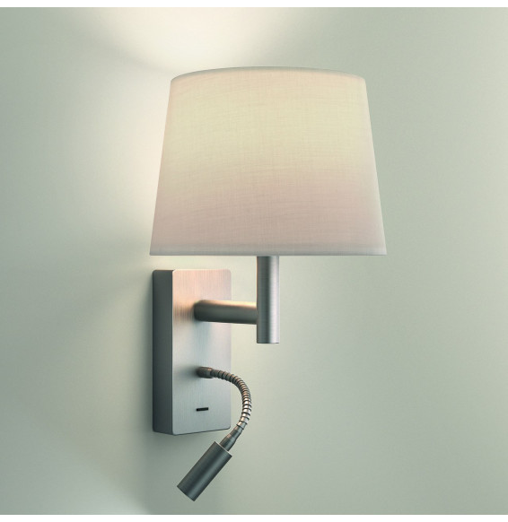 LedsC4 - Aplique METRICA Shade Extend Reader E27 60W níquel satinado