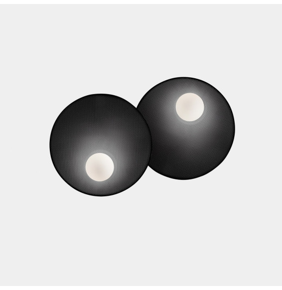 LedsC4 - Aplique TRIP doble 300/300mm E14 7W negro