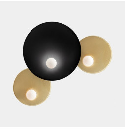LedsC4 - Aplique TRIP triple 300/460/300mm E14 7W negro oro mate