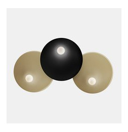 LedsC4 - Aplique TRIP triple 460/460/460mm E14 7W negro oro mate