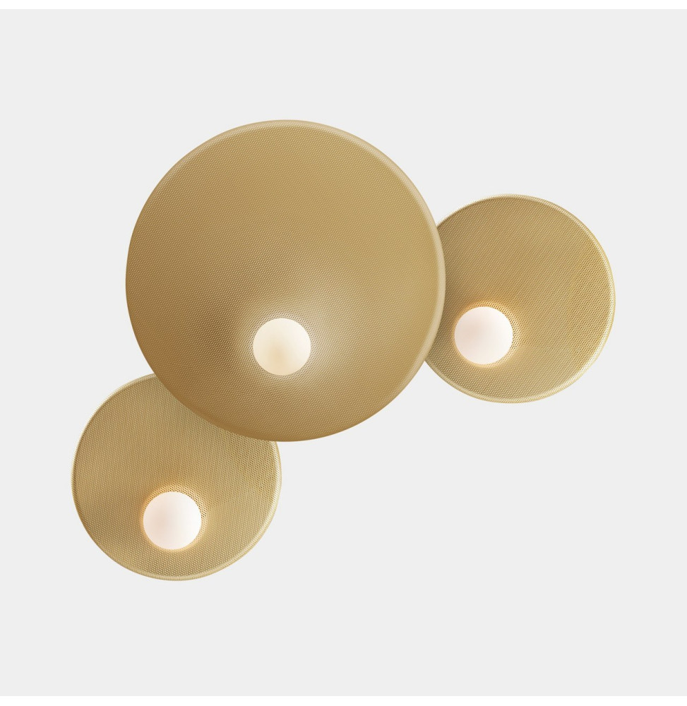 LedsC4 - Aplique TRIP triple 300/460/300mm E14 7W oro mate