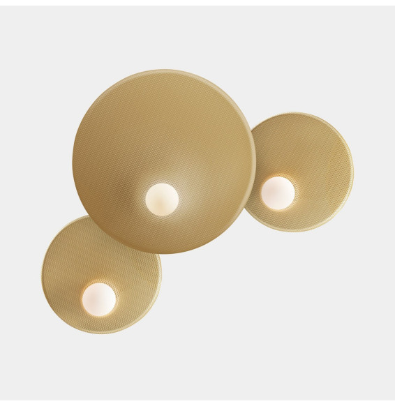 LedsC4 - Aplique TRIP triple 300/460/300mm E14 7W oro mate
