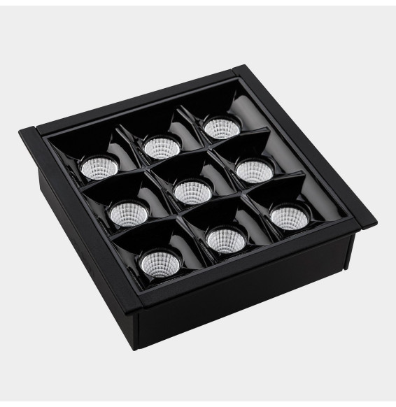 LedsC4 - Downlight BENTO estándar cuadrado Trim 18,3W 3000K CRI90 33,8 negro IP20 1378lm