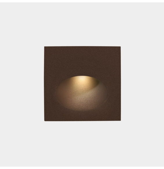 LedsC4 - Empotrable pared IP65 BAT cuadrado oval LED 2,2W 4000K 25lm marrón