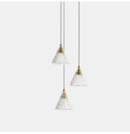 LedsC4 - Luminaria colgante VENETO superficie 3xLED 15W 2700K DALI oro blanco 804lm