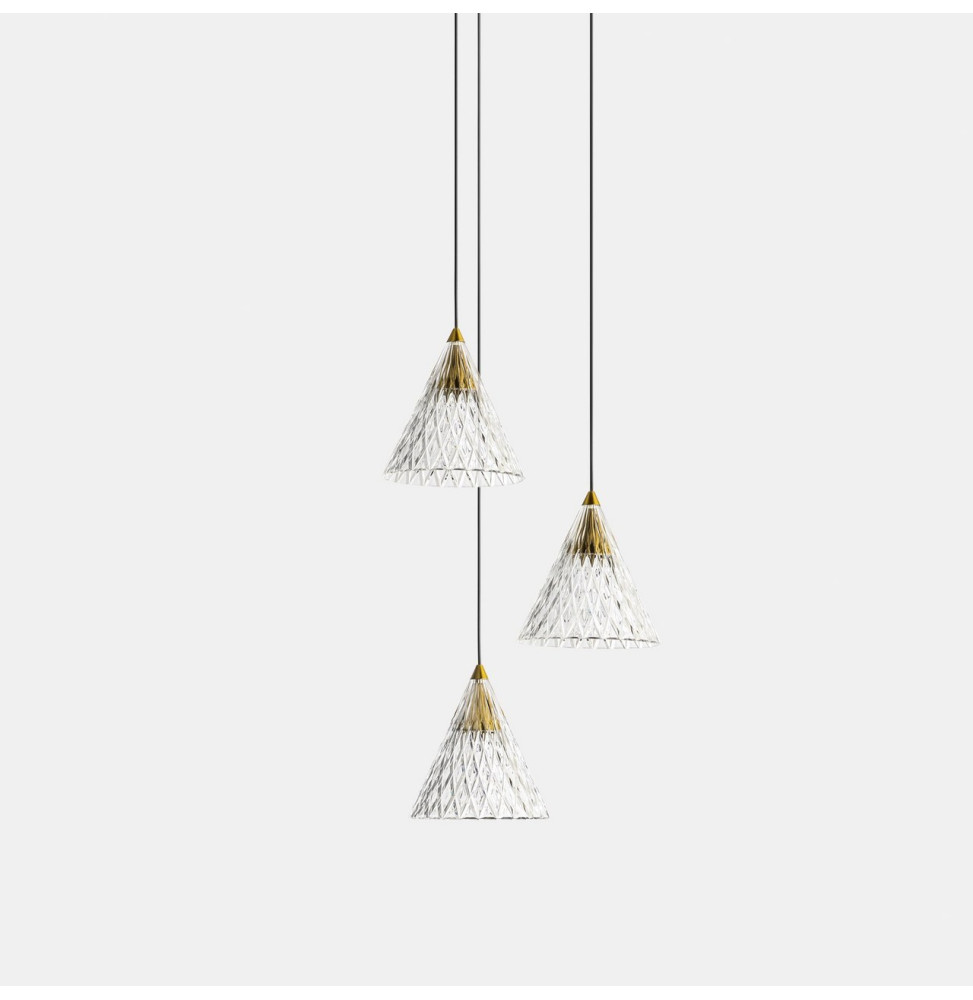 LedsC4 - Luminaria colgante VENETO superficie 3xLED 24W 2700K 0-10V oro blanco 268lm