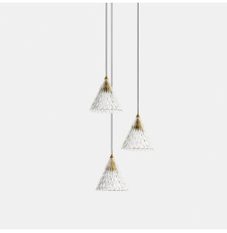 LedsC4 - Luminaria colgante VENETO superficie 3xLED 24W 2700K 0-10V oro blanco 268lm