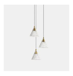 LedsC4 - Luminaria colgante VENETO superficie 3xLED 15W 2700K 0-10V oro blanco 804lm