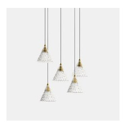 LedsC4 - Luminaria colgante VENETO superficie 5xLED 25W 2700K 0-10V oro blanco 1340lm