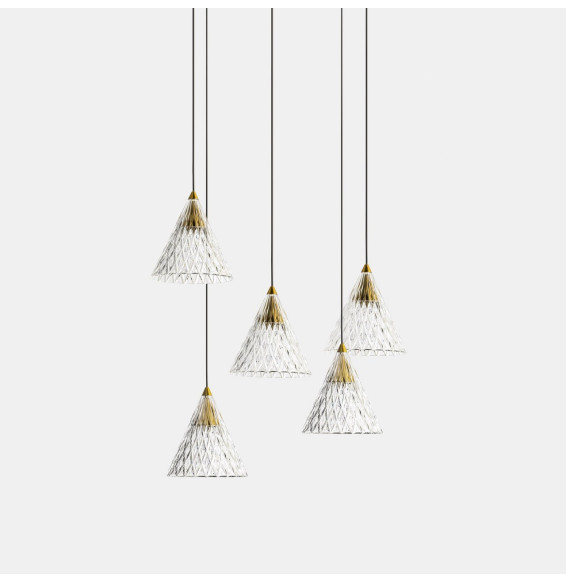LedsC4 - Luminaria colgante VENETO superficie 5xLED 25W 2700K DALI oro blanco 1340lm