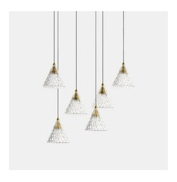 LedsC4 - Luminaria colgante VENETO superficie 6xLED 30W 2700K 0-10V oro blanco 1608lm