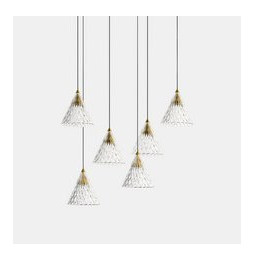 LedsC4 - Luminaria colgante VENETO superficie 6xLED 30W 2700K 0-10V oro blanco 1608lm