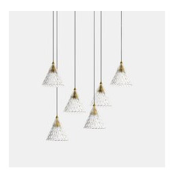 LedsC4 - Luminaria colgante VENETO superficie 6xLED 48W 2700K DALI oro oro 268lm