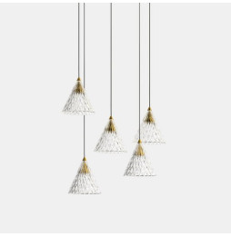 LedsC4 - Luminaria colgante VENETO superficie 5xLED 25W 2700K 0-10V oro blanco 1340lm