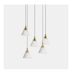 LedsC4 - Luminaria colgante VENETO superficie 5xLED 25W 2700K 0-10V oro blanco 1340lm