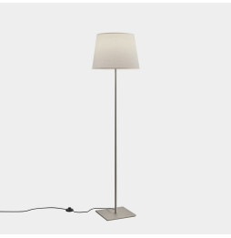 LedsC4 - Luminaria pie de salón METRICA cuadrado E27 100W níquel satinado