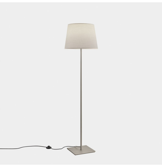 LedsC4 - Luminaria pie de salón METRICA cuadrado E27 100W níquel satinado