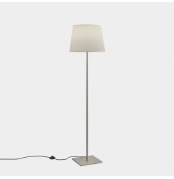 LedsC4 - Luminaria pie de salón METRICA cuadrado E27 100W níquel satinado