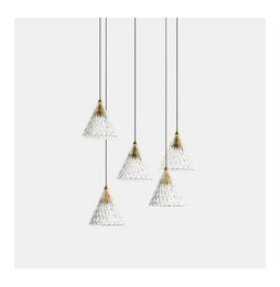 LedsC4 - Luminaria colgante VENETO superficie 5xLED 40W 2700K 0-10V oro negro 268lm