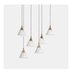 LedsC4 - Luminaria colgante VENETO superficie 6xLED 48W 2700K 0-10V oro negro 268lm