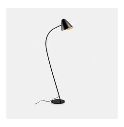 LedsC4 - Luminaria pie de salón ORGANIC E27 23W negro oro