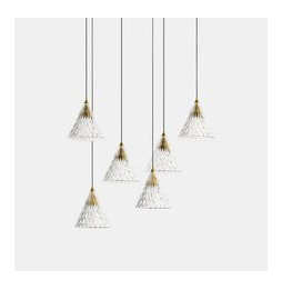 LedsC4 - Luminaria colgante VENETO superficie 6xLED 48W 2700K 0-10V oro oro 268lm