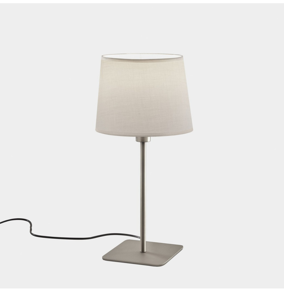 LedsC4 - Luminaria sobremesa METRICA E27 60W níquel satinado