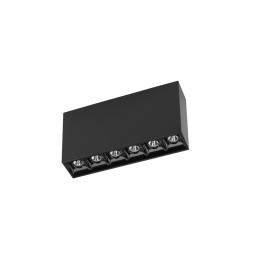 LedsC4 - Plafón BENTO superficie 6 LEDS 12,2W 3000K CRI90 corte de fase negro IP23 844lm