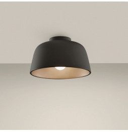 LedsC4 - Plafón MISO 285mm E27 40W negro oro