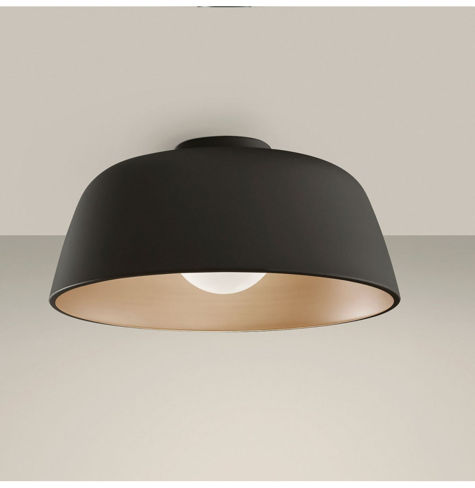 LedsC4 - Plafón MISO 433mm E27 40W negro oro LedsC4 - Plafón MISO 433mm E27 40W negro oro
