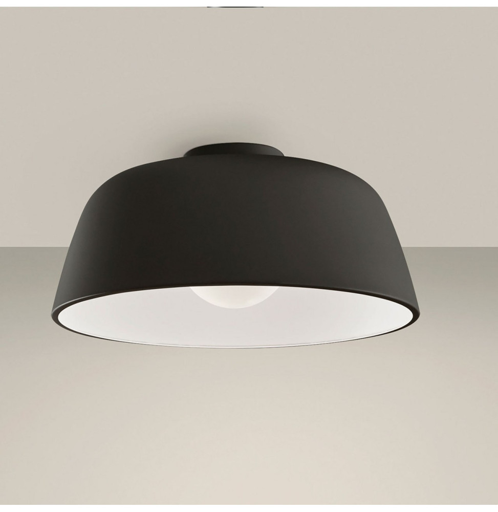 LedsC4 - Plafón MISO 433mm E27 40W negro blanco LedsC4 - Plafón MISO 433mm E27 40W negro blanco