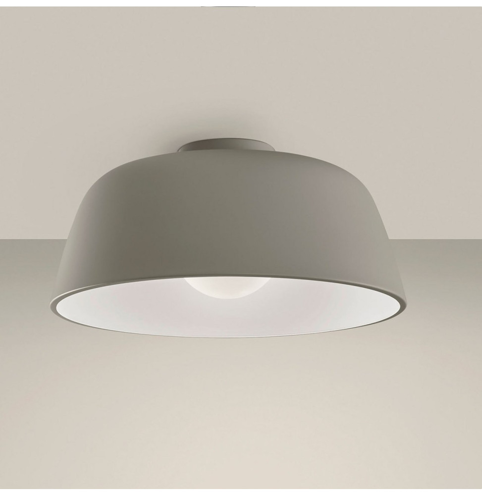 LedsC4 - Plafón MISO 433mm E27 40W gris piedra blanco LedsC4 - Plafón MISO 433mm E27 40W gris piedra blanco