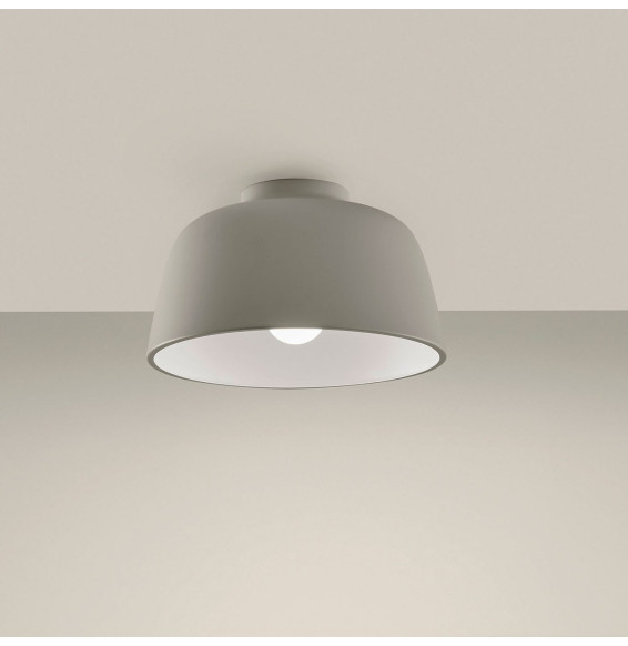 LedsC4 - Plafón MISO 285mm E27 40W gris piedra blanco
