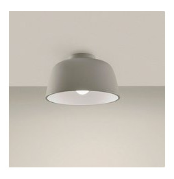 LedsC4 - Plafón MISO 285mm E27 40W gris piedra blanco