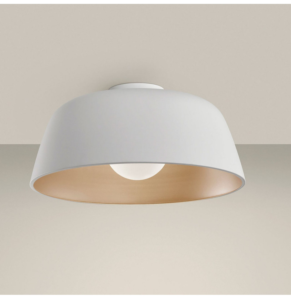 LedsC4 - Plafón MISO 433mm E27 40W blanco oro LedsC4 - Plafón MISO 433mm E27 40W blanco oro