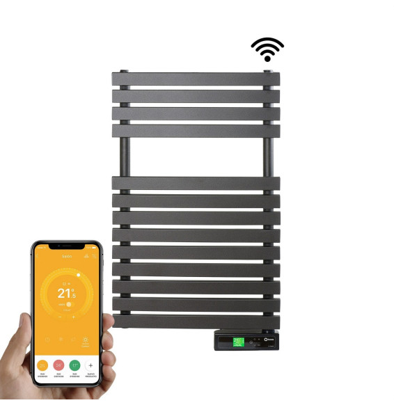 ROINTE - Radiador toallero eléctrico digital serie D 300W negro conectado
