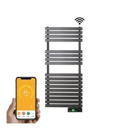 ROINTE - Radiador toallero eléctrico digital serie D 450W negro conectado