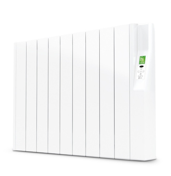 ROINTE - Emisor térmico eléctrico digital SYGMA impar 990W 9 elementos blanco de bajo consumo 575x827x98mm