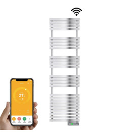 ROINTE - Emisor térmico Serie D texturizado OYSTER WHITE DT-1013 1210W con 11 elementos verde