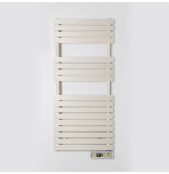 ROINTE - Radiador toallero eléctrico Serie D texturizado OYSTER WHITE DT-1013 450W 1300mm verde