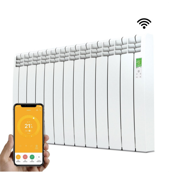 ROINTE - Emisor térmico digital Serie D 11 elementos 1210W blanco conectado de bajo consumo