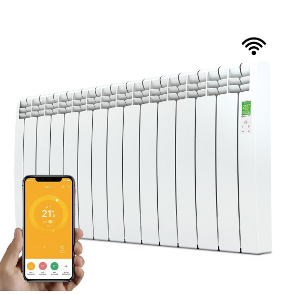 ROINTE - Emisor térmico digital Serie D 13 elementos 1430W blanco conectado de bajo consumo