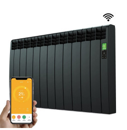 ROINTE - Emisor térmico digital Serie D 11 elementos 1210W negro conectado de bajo consumo