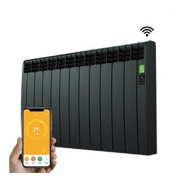 ROINTE - Emisor térmico digital Serie D 11 elementos 1210W negro conectado de bajo consumo
